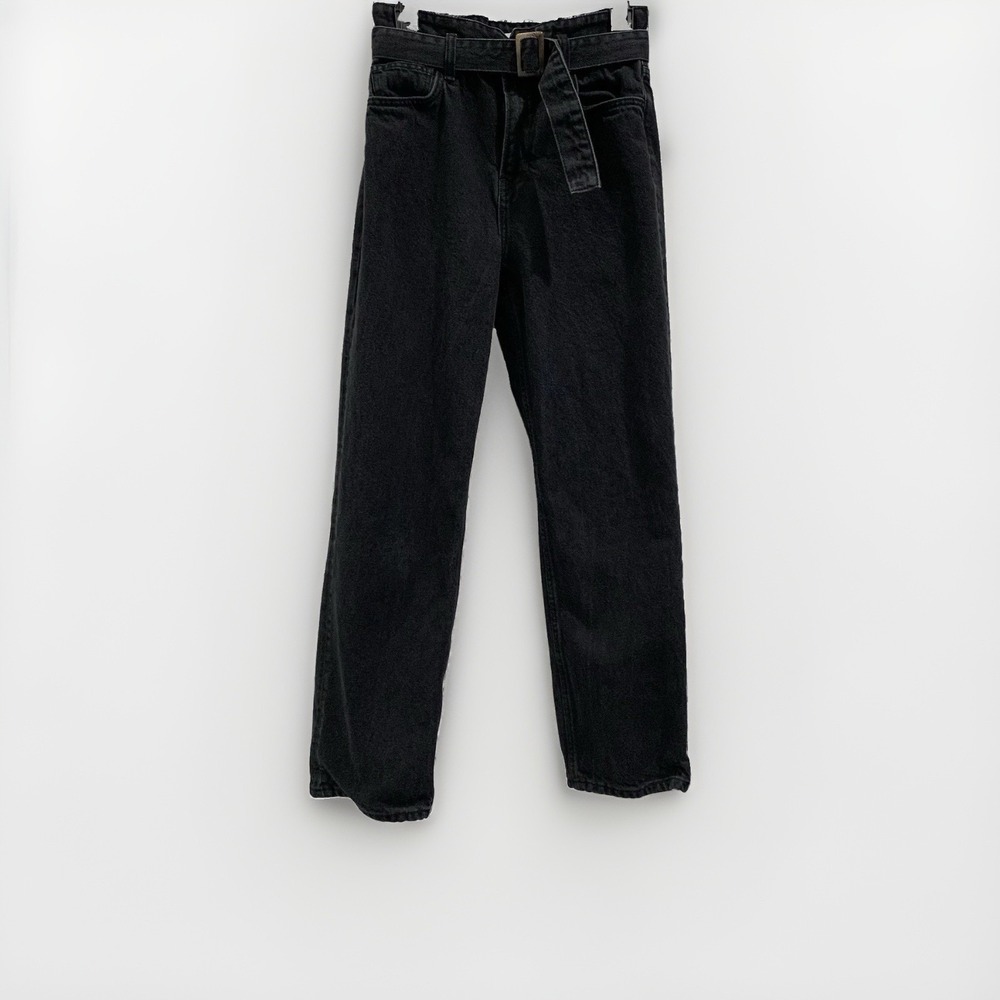 Reformation Women's Cynthia High-Rise Straight Black Denim Jeans Size 27